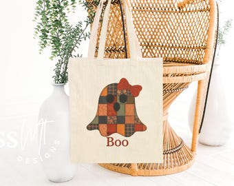 Halloween Ghost Tote Bag, Cute Halloween Bag, Eco-Friendly Tote, Boo Tote, Fall Festival Bag, Trick or Treat Bag