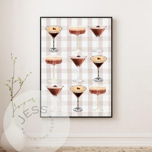 Espresso Martini Art Print | Bar Cart Decor Cocktail Poster | Trendy Wall | Minimalist | Retro | Party Vibes Drink Sign | Digital Download
