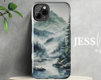 Nature Scene Tough Phone Case, Nature Lover Gift Idea, Floral Phone Cover, Outdoor Adventure Protective Case, Mountain Landscape Phone Shell