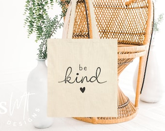 Kindness Cotton Canvas Tote Bag, Eco-Friendly Shopping Bag, Inspirational Gift, Everyday Use, Be Kind Quote