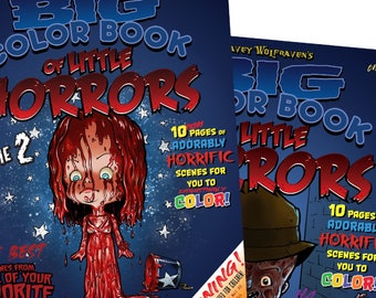 Horror Coloring Pages 2-pack Téléchargement numérique Film d'horreur Film effrayant Livre de coloriage pour adultes Dessin animé Zombie Monster Vampire Alien Funny Jaws