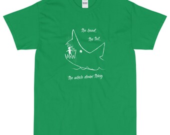 Chalkboard Shark Short Sleeve T-Shirt - Jaws, Quint, Fisherman, Sharksman, Shark, Boat, Bigger Boat, Head, Tail, Whole Damn Thing