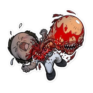 Alien Tummy Ache Sticker Chestburster Facehugger Xenomorph Space Horror Nostromo Kane John Hurt Ridley Scott Bloody Cute SciFi Movie