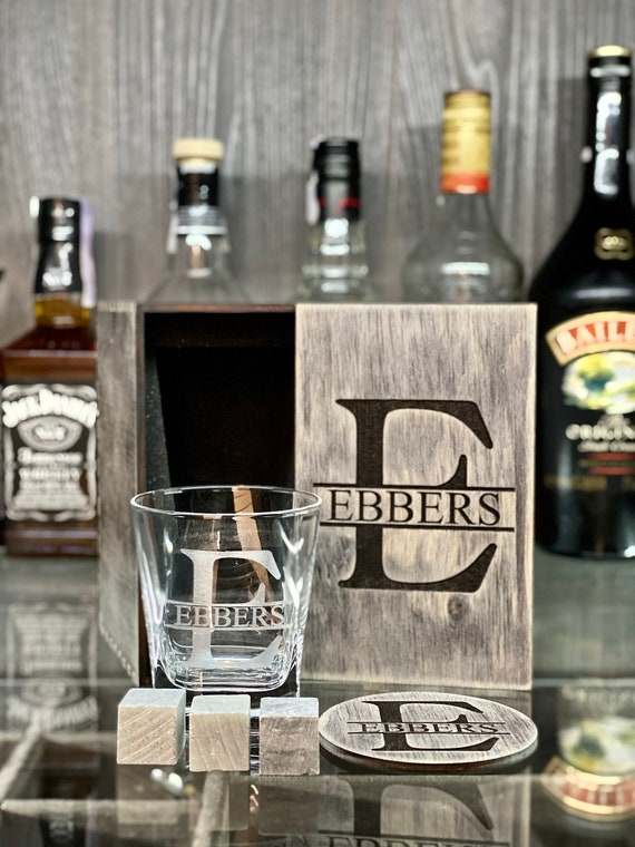 Personalized Whiskey Glasses Set with Box Father Gift Etsy