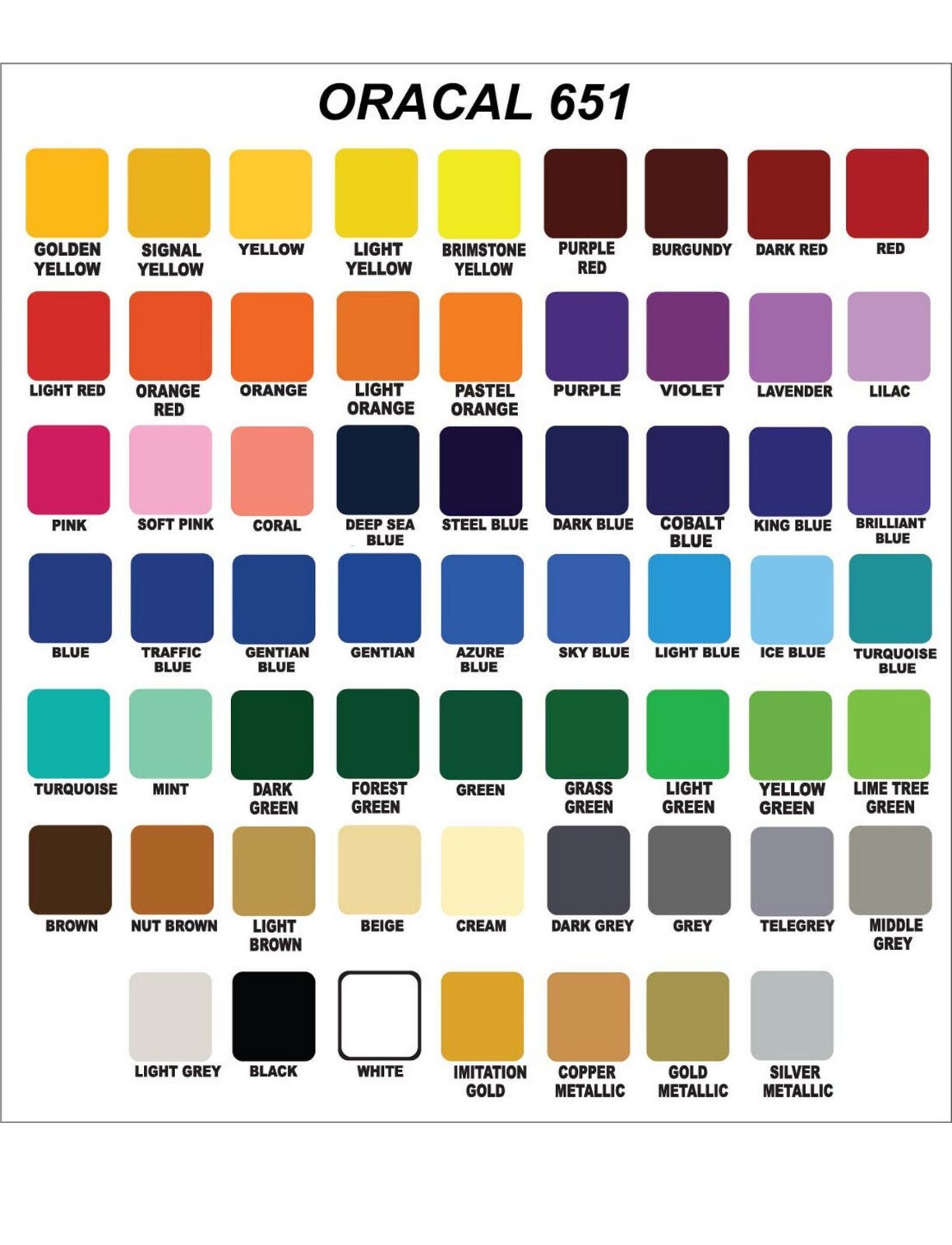 Oracal 651 Permanent Gloss Vinyl Craft Vinyl Cricut Etsy