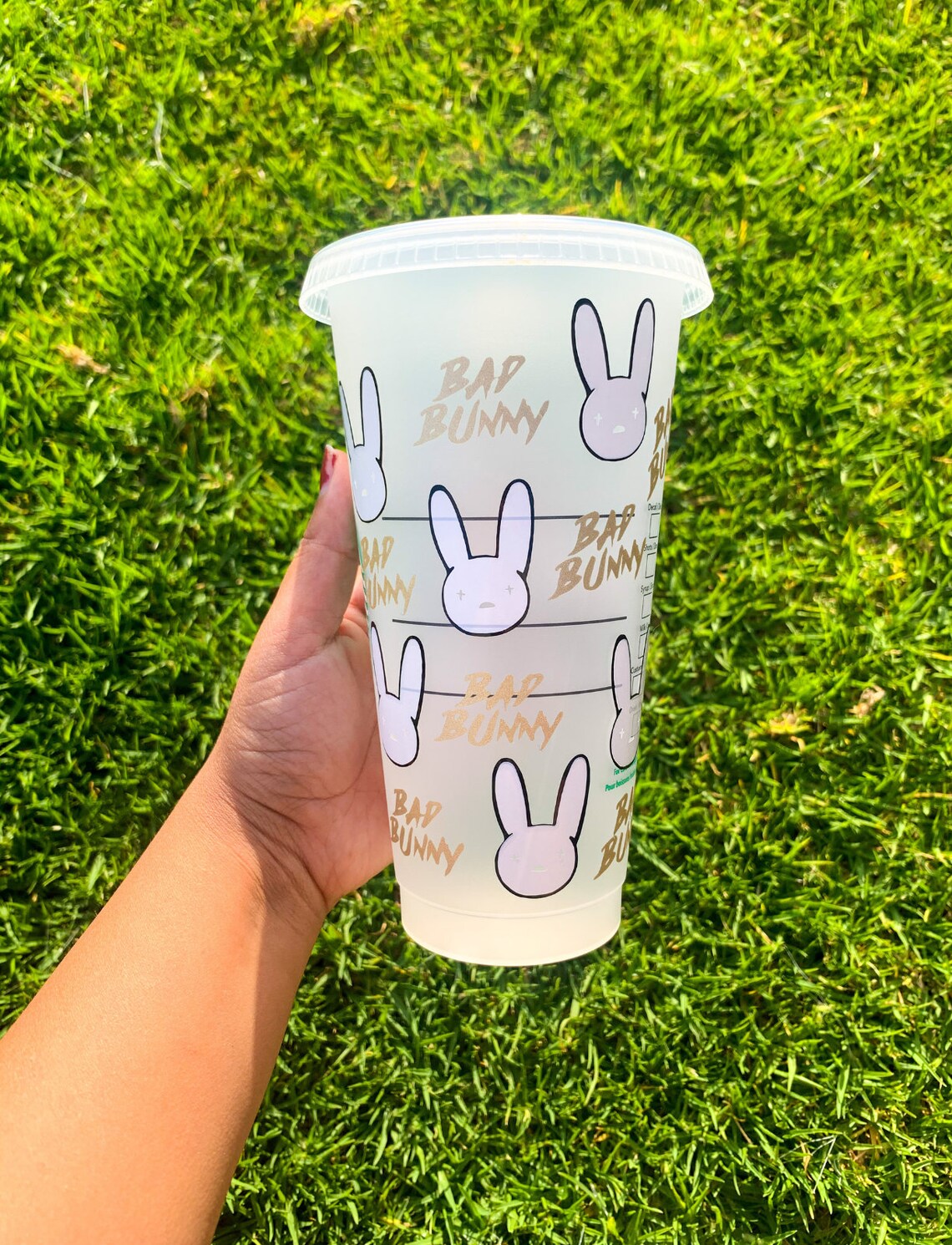 Bad Bunny Cup Bad Bunny Custom Tumbler Bad Bunny Starbucks Etsy