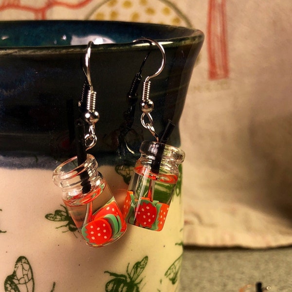 Fruit tea earrings