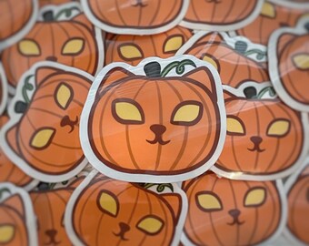 Pumpkin Cat 2" Vinyl Sticker