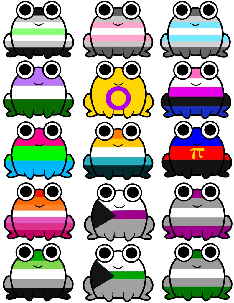 LGBTQ Pride Flag Frog Stickers Etsy