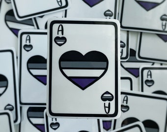 Asexual Card Vinyl Sticker 3"