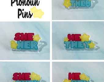 Star Pronoun Pins