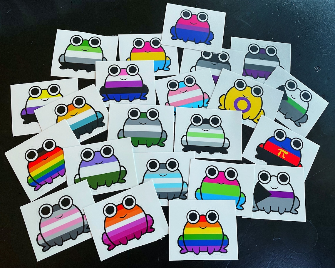 LGBTQ Pride Flag Frog Stickers | Etsy