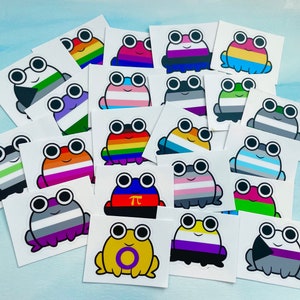 LGBTQ+ Pride Flag Frog Stickers