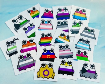 Pegatinas de rana con bandera del orgullo LGBTQ+