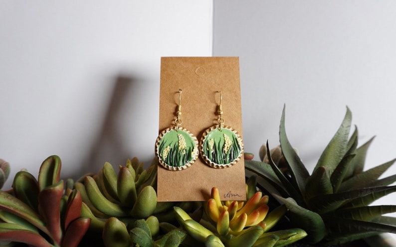 Syringa White earrings! hand sculpted and painted