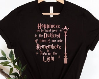 Happiness Darkest Light T-shirt, Orlando Family Vacation Shirt, Book Lover Tee, Magical Shirts,
