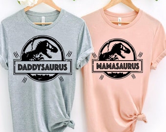 Dinosaur Family Matching Shirts: Mamasaurus, Daddysaurus Tees