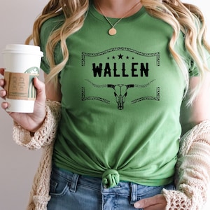 Wallen Bullhead T-Shirt, Wallen Western Shirt, Cowboy Shirts, Retro Tee, Cowgirl Wallen Shirt, Country Tee, Party Shirt