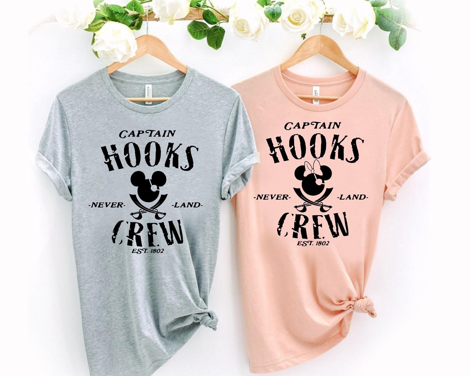 Captain Hooks T-shirt, Pirate Crew Est 1802 Logo Shirt, Family Matching  Disney Shirts, Captain Hooks Never Land Crew, Disney Cruise Shirt 