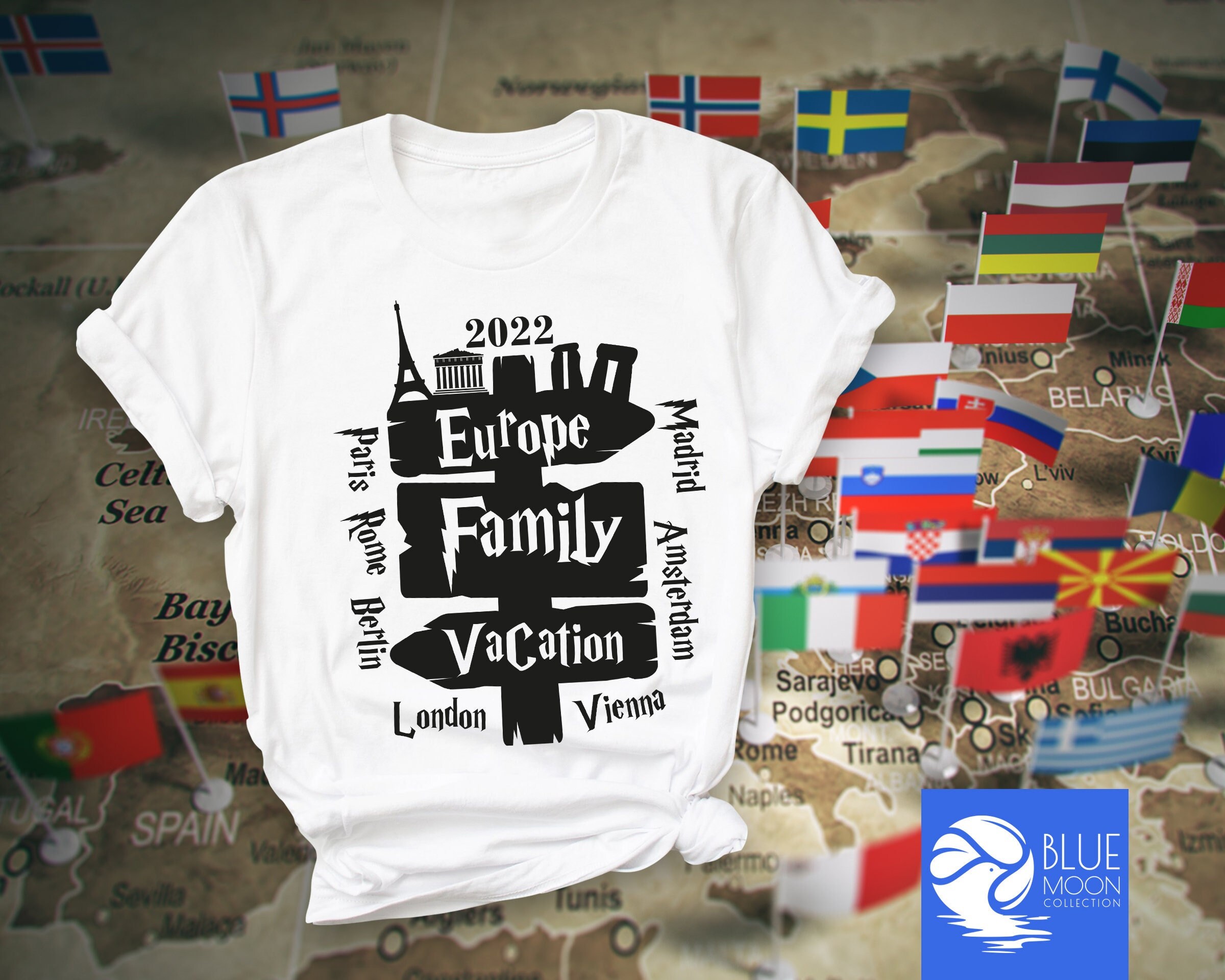 Family Matching Europe Vacation Shirts 