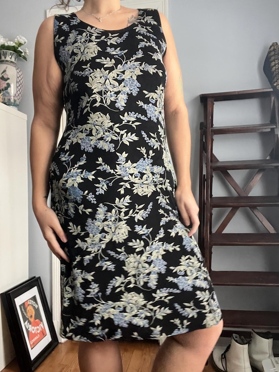 knee length dresses for ladies Floret Midi Dress - Blue