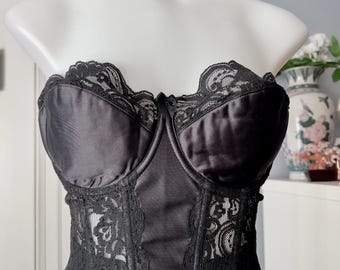 Victoria's Secret Gold Label-bustiertop uit de jaren 90: zwart kant, maat 36D