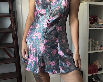 Maat L | Vintage Victoria's Secret Gold Label-lingeriejurk met bloemen uit de jaren 90