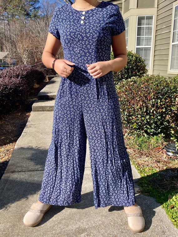 1980s Vintage My Michelle Ditsy Floral Romper with