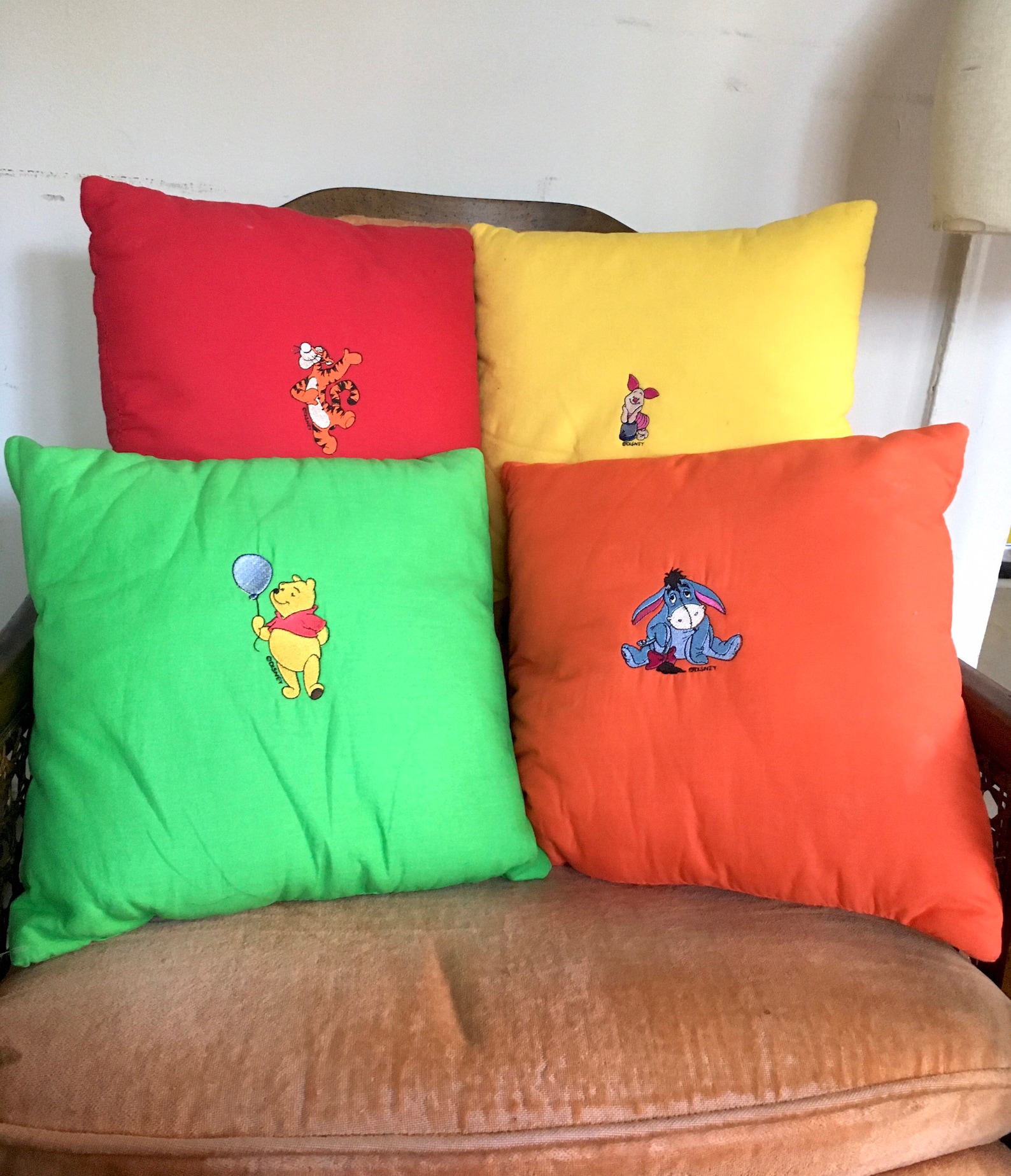 Vintage Embroidered Disney Character Colorful Throw Pillows / Etsy
