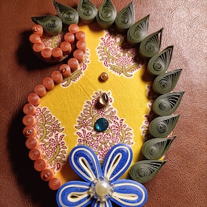 Decoupage Quilled Placement Paisley, Rangoli, Decoration, Housewarming, Festival, Pattern, Diwali, Dussehra, Ganesha Chaturthi, Handmade
