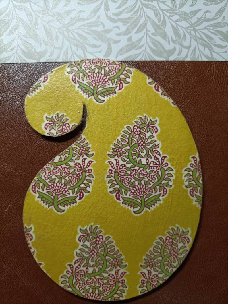 Decoupage Quilled Placement Paisley, Rangoli, Decoration, Housewarming, Festival, Pattern, Diwali, Dussehra, Ganesha Chaturthi, Handmade image 5