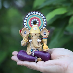 Quilled Lord Ganesha Idol Housewarming Gift Elephant Gifts Diwali Decor Home Decor Gift for Mom Handmade Wedding Gift Maximalist image 9