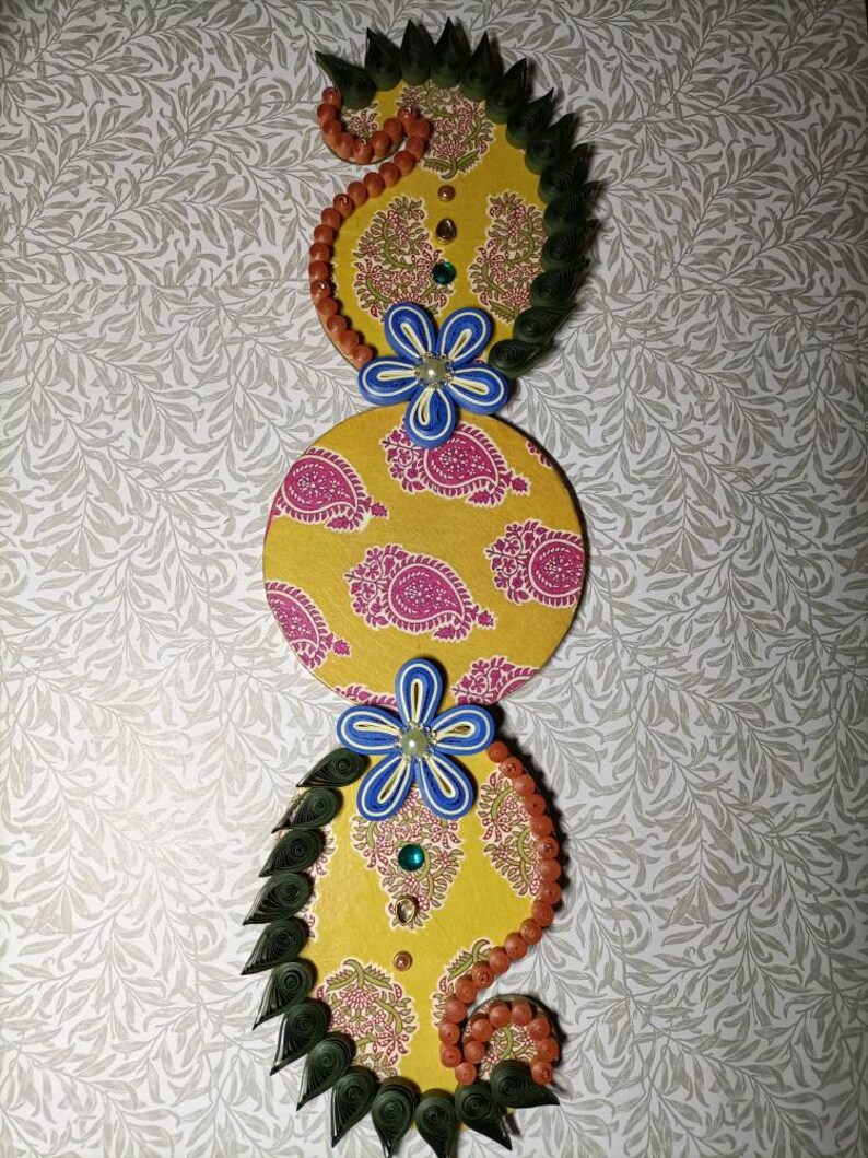 Decoupage Quilled Placement Paisley, Rangoli, Decoration, Housewarming, Festival, Pattern, Diwali, Dussehra, Ganesha Chaturthi, Handmade image 6