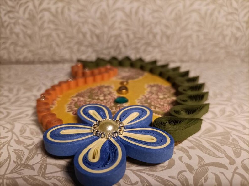 Decoupage Quilled Placement Paisley, Rangoli, Decoration, Housewarming, Festival, Pattern, Diwali, Dussehra, Ganesha Chaturthi, Handmade image 3