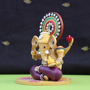 Quilled Lord Ganesha Idol Housewarming Gift Elephant Gifts Diwali Decor Home Decor Gift for Mom Handmade Wedding Gift Maximalist image 7