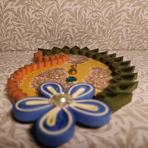 Decoupage Quilled Placement Paisley, Rangoli, Decoration, Housewarming, Festival, Pattern, Diwali, Dussehra, Ganesha Chaturthi, Handmade image 4