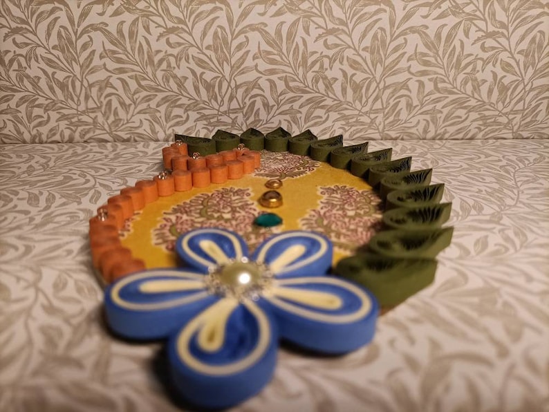 Decoupage Quilled Placement Paisley, Rangoli, Decoration, Housewarming, Festival, Pattern, Diwali, Dussehra, Ganesha Chaturthi, Handmade image 4