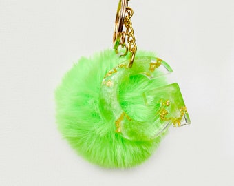 Neon green blacklight reactive Keychain Wand Athame