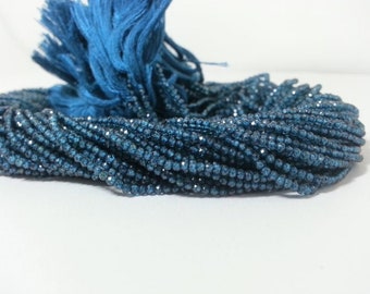 London Blue Topaz Faceted Rondelle Beads,13" Strand, 2-2.5- 3-3.5 mm AAA+ Super Quality B.T Coated Topaz For Necklace Jewelry Making