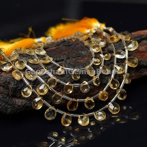 Citirne Pear Briolette, Natural Citirne Faceted Pear Shape Beads, Citirne Briolettes, Jewelry Creation & Creative Hobbies, Yellow Gemstone