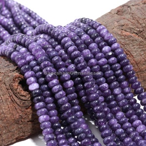 African Amethyst Smooth Rondelle Beads, Grade AAA Natural African Amethyst Beads, 15" Strand For Jewelry Making Wholesale Beads, Women Gift