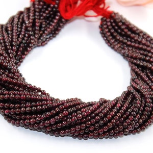 Garnet Smooth Round Natural Mozambique Garnet Round Gemstone Garnet 4 mm Round Beads Garnet Beads Smooth Round Beads 13 Inches