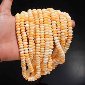 Yellow Opal Smooth Rondelle Beads, 7-9 mm Shaded Yellow Opal Beads, Opal Rondelle Beads For Jewelry Making Designing Crafts
