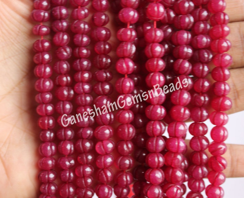 Red Jade Carved Melon Beads Red Jade Rondelle Beads Natural Red Jade Melon Shape Beads Red Jade Carving Melon Beads Red Jade Melon Briolette