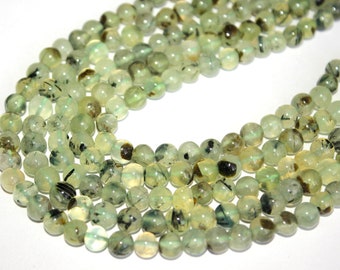 Natuurlijke Prehniet gladde ronde kralen, 8 mm Prehniet ronde kralen, Prehniet kralen, gladde Prehniet edelsteen kralen, Groene Prehniet kralen streng