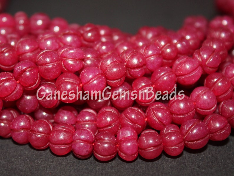 Red Jade Carved Melon Beads Red Jade Rondelle Beads Natural Red Jade Melon Shape Beads Red Jade Carving Melon Beads Red Jade Melon Briolette