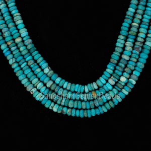 Natural Arizona Turquoise Faceted Rondelle Beads, Turquoise Faceted Beads,Turquoise Rondelle Beads,Arizona Turquoise Beads,Kingman Turquoise