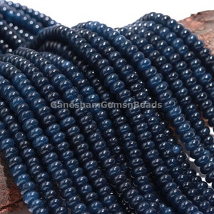 Gladde ronde kralen van blauwe saffierkwarts, ronde kralen van saffierkwarts, kralen van AAA-kwaliteit, ambachtelijke sieraden, kralen in de groothandel, losse kralen