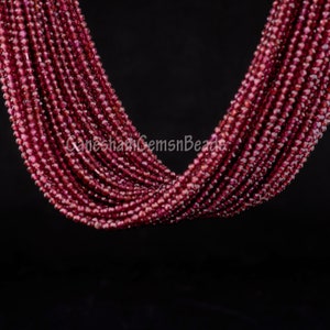 Mozambique Garnet Faceted Rondelle Beads Mozambique Garnet Faceted Beads 2 mm Mozambique Garnet Natural Mozambique Garnet Beads Strand