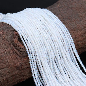 Witte opaal facetgeslepen ronde kralen - natuurlijke witte opaal edelsteen kralen van topkwaliteit, opvallende opaal ketting, opaal kralen voor sieraden, cadeau voor vrouwen